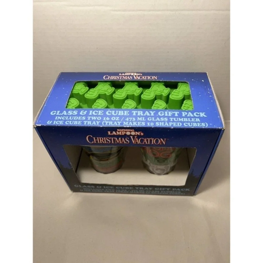 National Lampoon's Christmas Vacation Glass & Ice Cube Tray Combo Pack NIB